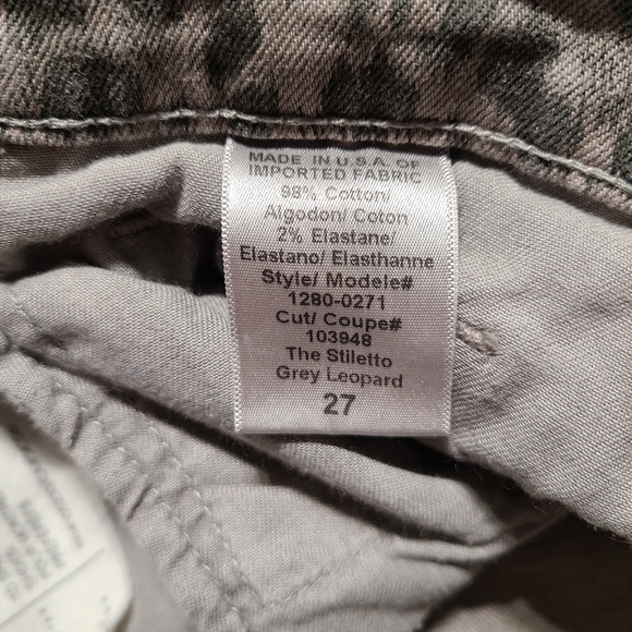 Current Elliott Stiletto Womens Size 27 Leopard Pants Grey Ankle Cropped - Picture 5 of 9